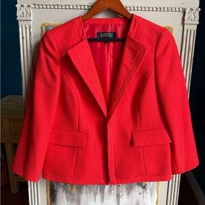 Kasper Women's Vibrant Orange Textured Blazer